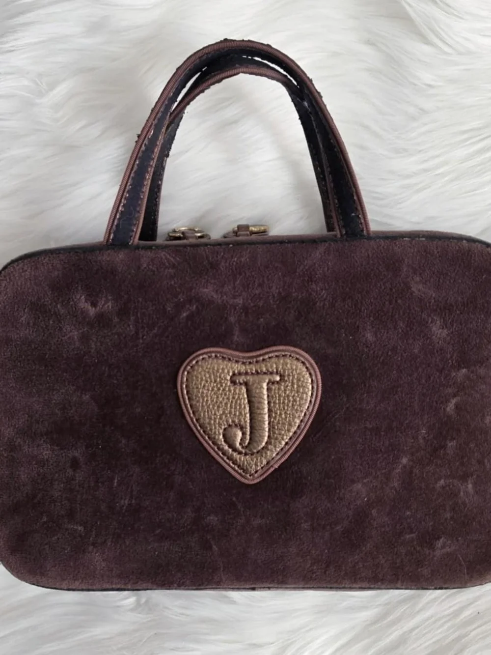 Rare vintage y2k Juicy Couture house of juicy / queen of juicy velour makeup bag